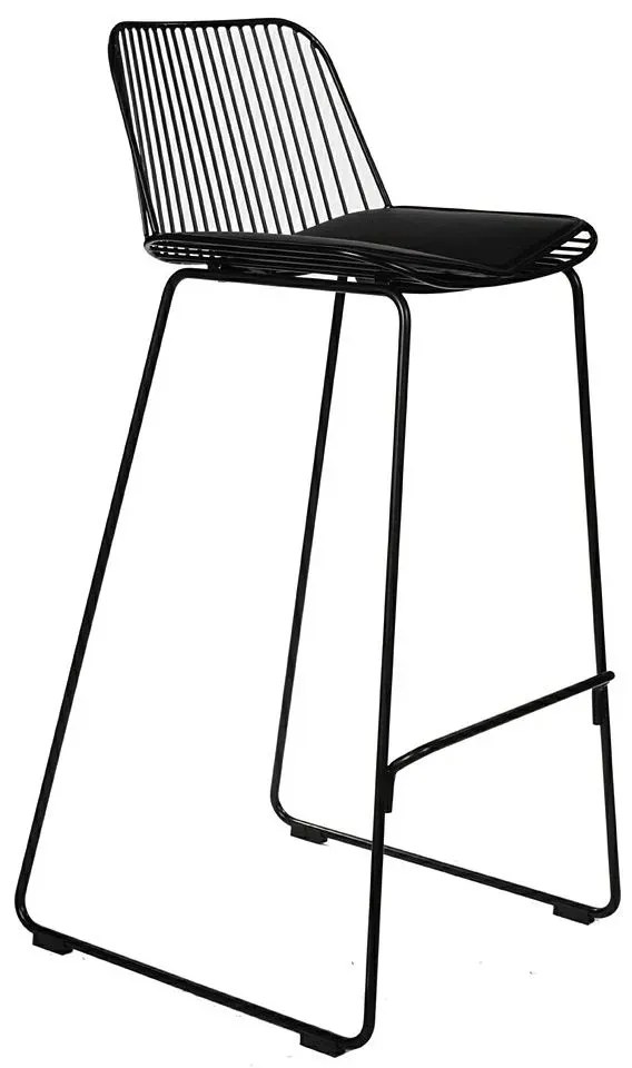 Czarny loftowy hoker z oparciem R1-R69