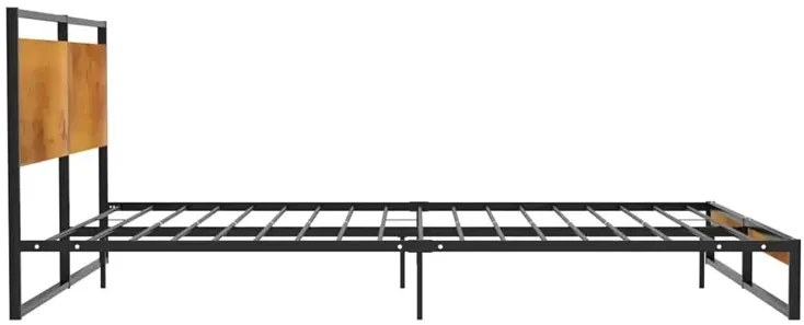 Czarne metalowe łóżko małżeńskie 160x200 cm - Zana