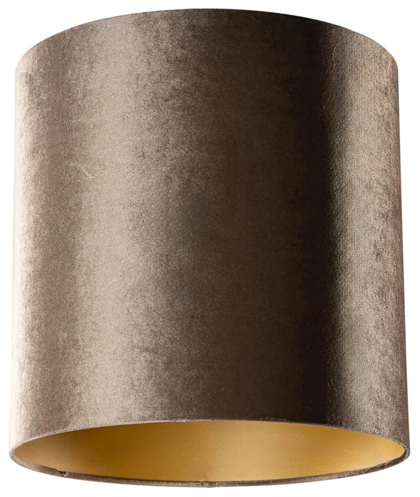 Abażur welurowy brązowy ze złotym wnętrzem 40/40/40