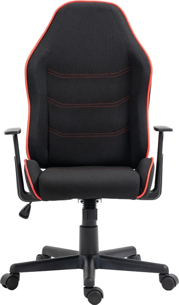 Fotel gamingowy z tkaniny Retina, kolor czarno-czerwony