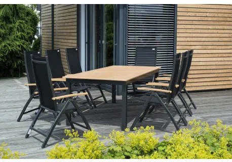 EXPERT WOOD antracyt - stół ogrodowy rozkładany aluminiowy 220/280 x 100 x 75 cm