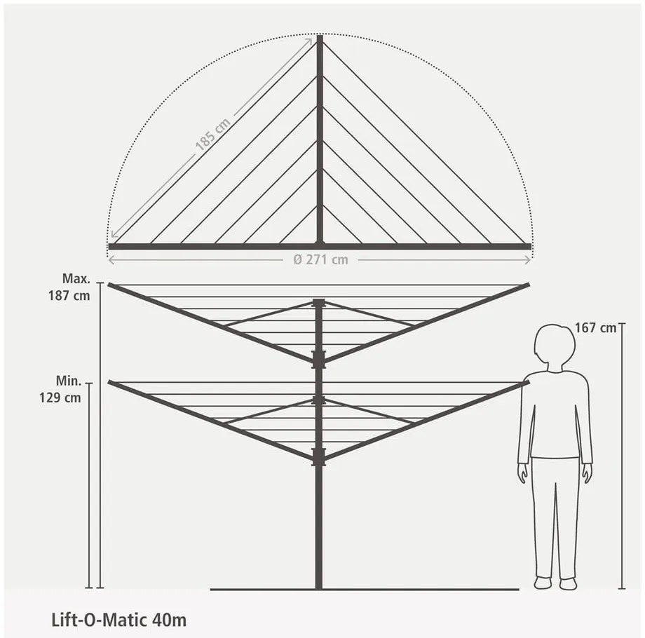 Ogrodowa suszarka na pranie Lift-O-Matic 40m – Brabantia