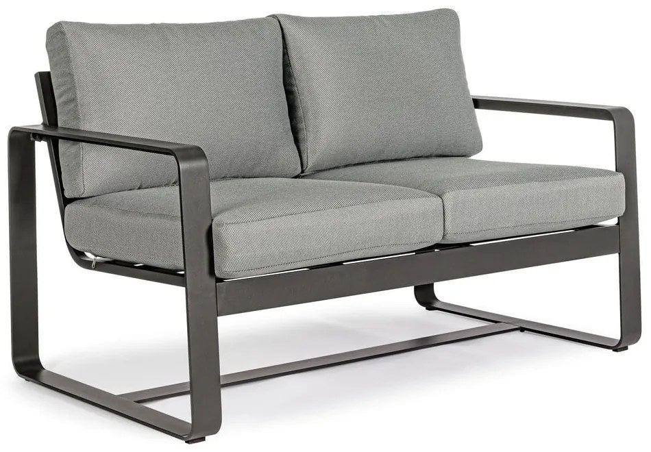 Szara aluminiowa sofa ogrodowa Merrigan – Bizzotto