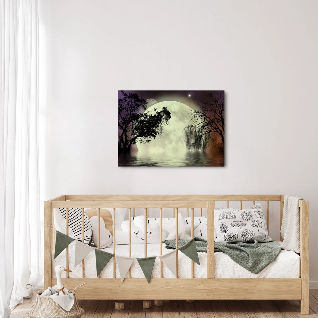 Obraz - Księżyc w pełni nad powierzchnią (70x50 cm)