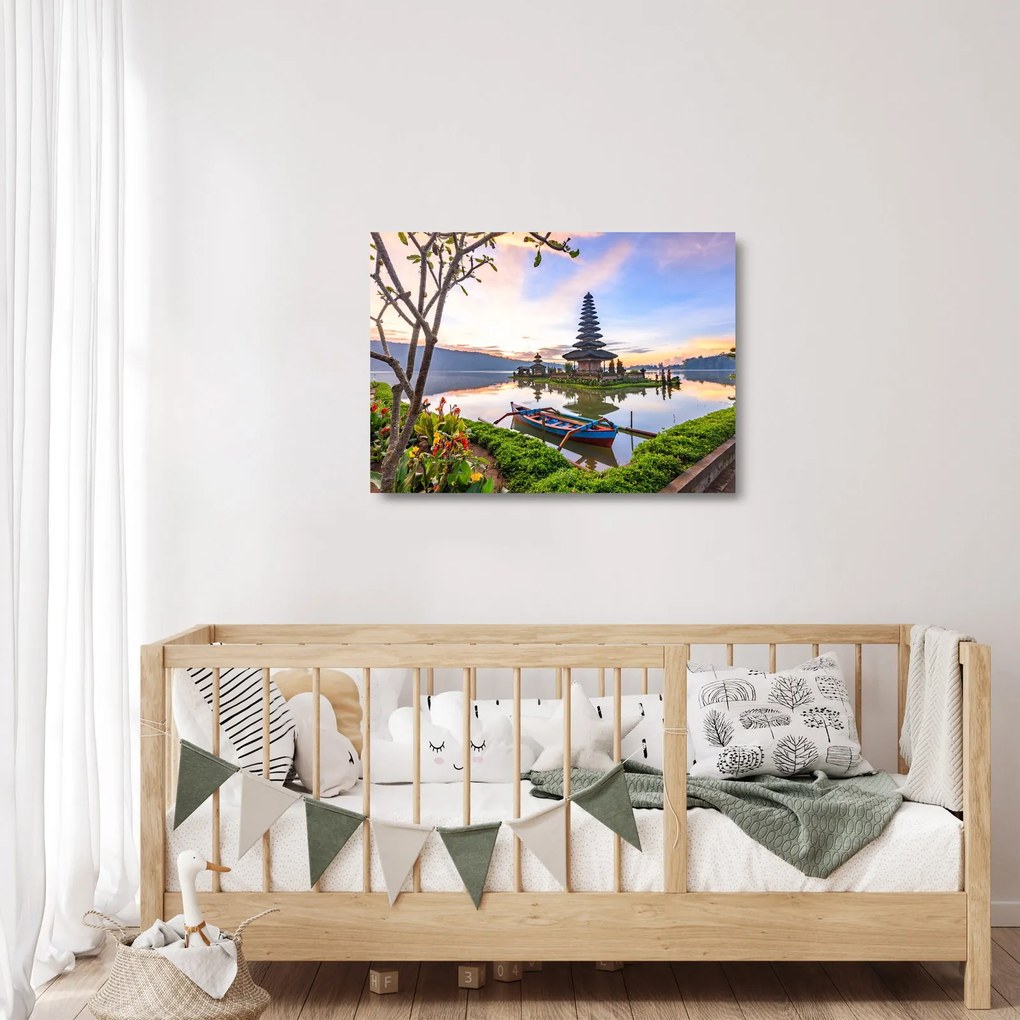 Obraz na szkle - Świątynia Pura Bratan (70x50 cm)