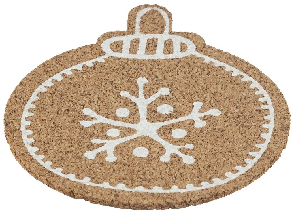 Altom Podkładka korkowa pod kubek Christmas tree bauble 10,7 x 10 x 0,3 cm, zestaw 6 szt.