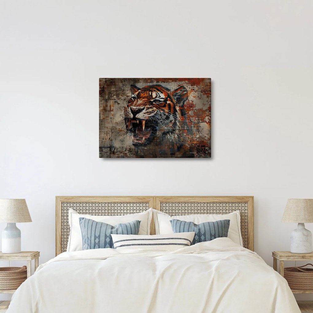 Obraz - Tygrys z cegieł (70x50 cm)