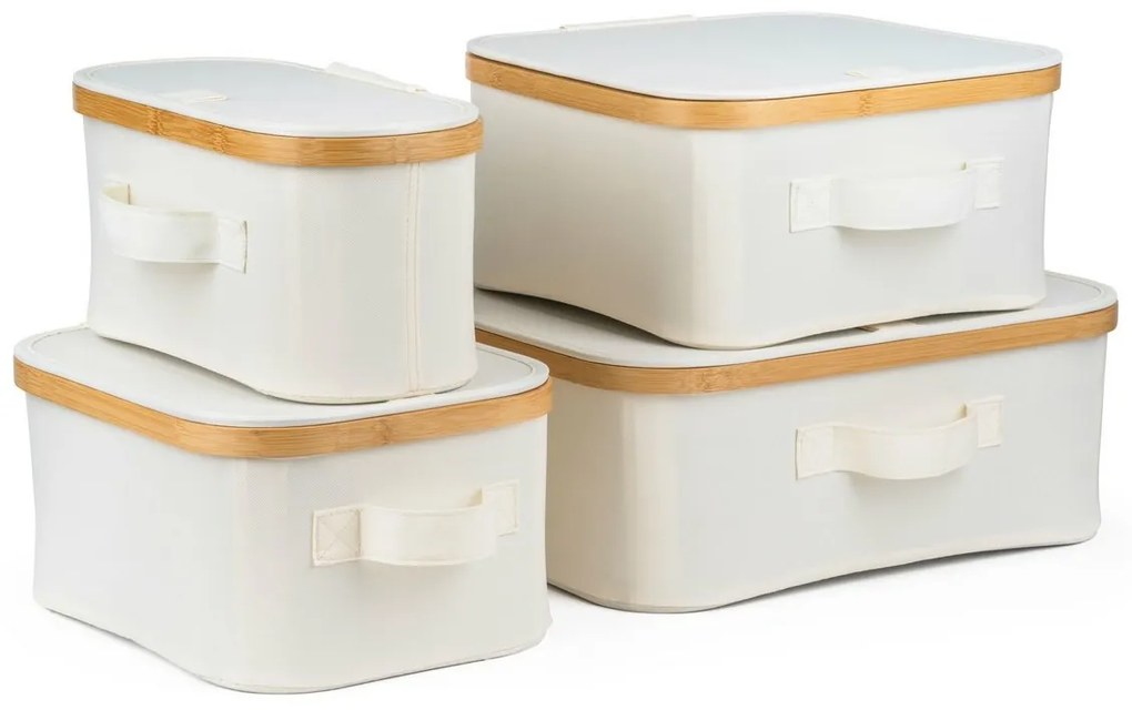 Pojemnik do przechowywania G21 24 x 30 x 15 cm, bambusowy z pokrywką, beżowy