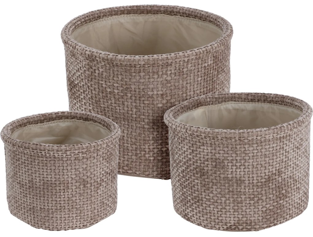 Zestaw okrągłych koszy do przechowywania, 3 szt.