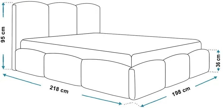 Dwuosobowe łóżko tapicerowane z pojemnikiem 180x200 Erma 3X - 36 kolorów