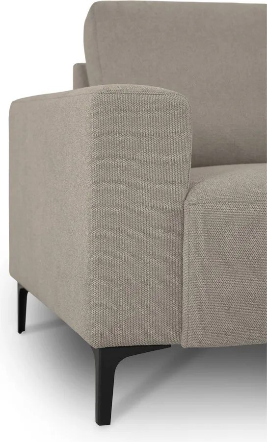 Jasnobrązowy narożnik z tkaniny szenilowej (prawostronny/z szezlongiem) Fabian – Scandic