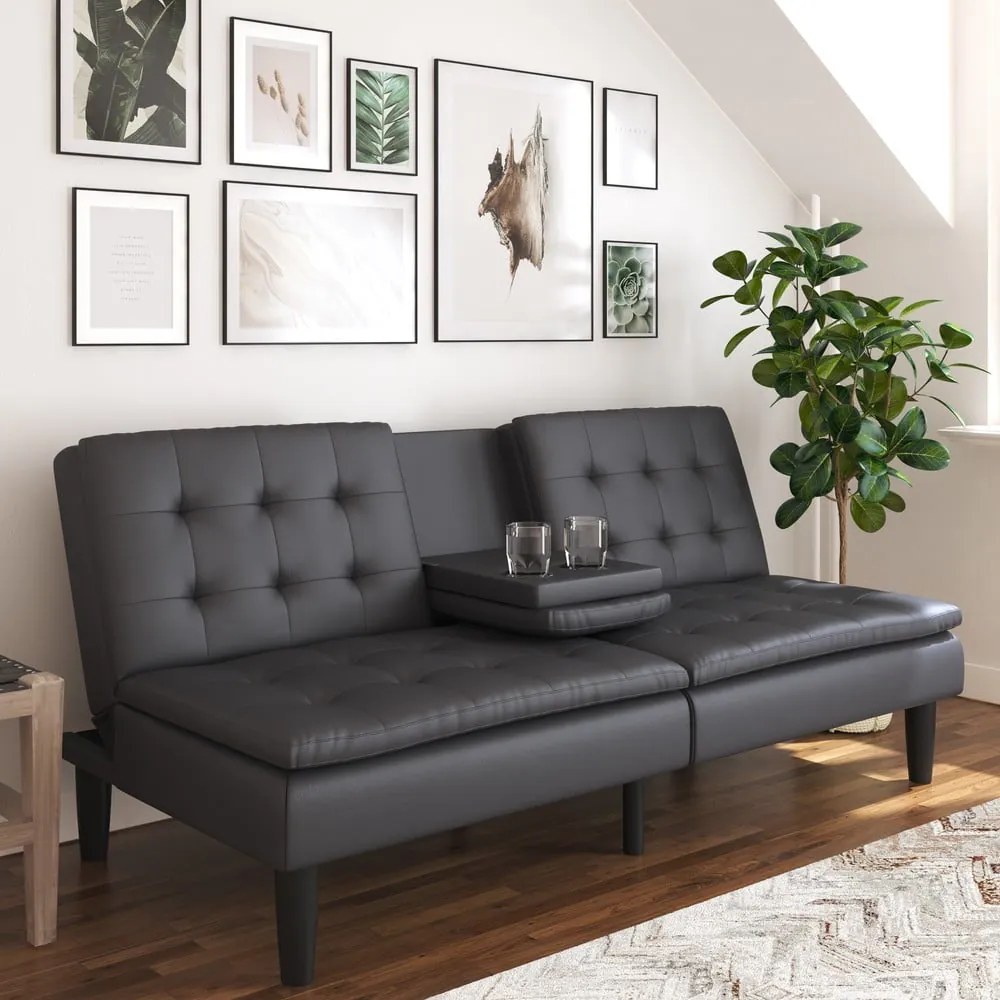 Szara rozkładana sofa z imitacji skóry 191 cm Maine – Støraa