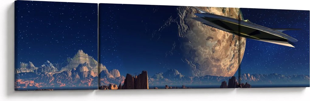 Obraz - Przybycie kosmitów (170x50 cm)