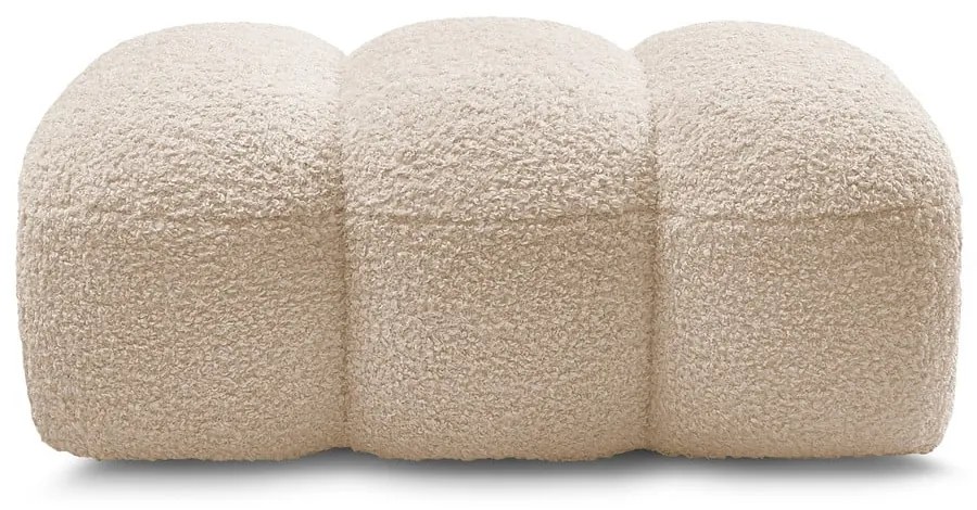 Beżowy podnóżek z materiału bouclé Hippolyte – Bobochic Paris