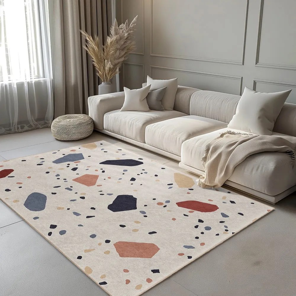 Kremowy chodnik odpowiedni do prania 80x200 cm Cracked Terrazzo – Mila Home
