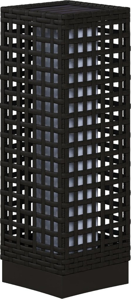 Outsunny Lampa Solarna Ogrodowa Rattan Wodoodporna z Czujnikiem Światła Stal Czarny 155x155x46cm | Aosom PL