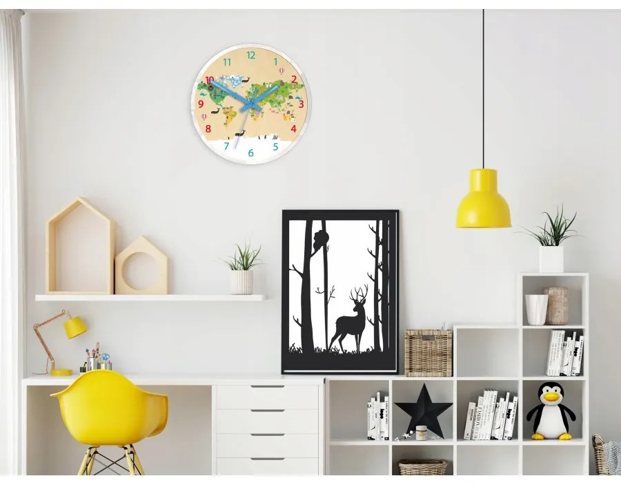 Zegar ścienny cichy do pokoju dziecięcego drewniany nowoczesny dekoracyjny