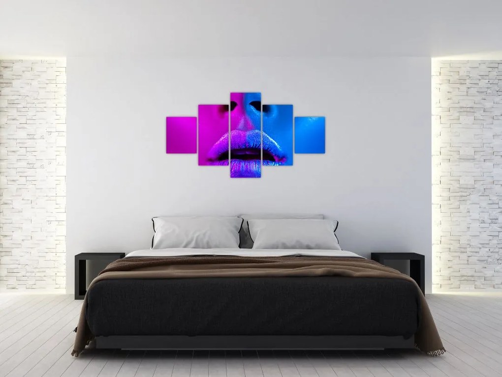Obraz kolorowych ust (125x70 cm)