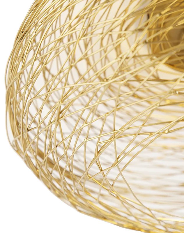 Designerska lampa sufitowa złota owalna - SarellaDesignerski Oswietlenie wewnetrzne