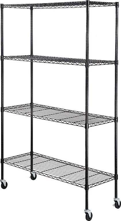 Regał SucceBuy Regał do Garazu, Regał do Składowania z 4 Regulowanymi Poziomami,ładowność 318KG