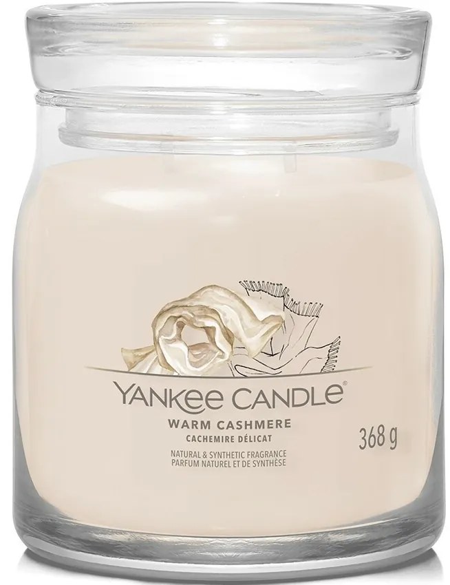 Yankee Candle świeczka zapachowa Signature w szkle średnia Warm Cashmere, 368 g, M