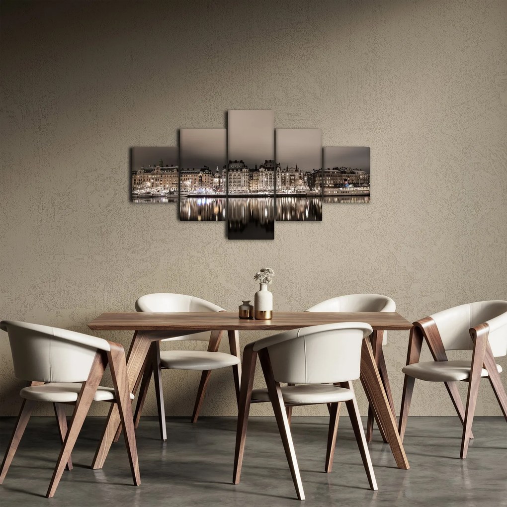 Obraz miasta o zmierzchu (125x70 cm)