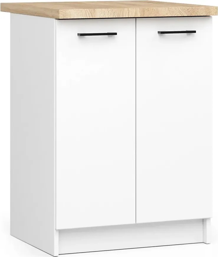 Biała dolna szafka kuchenna z podwójnym frontem 60 cm W2-N57