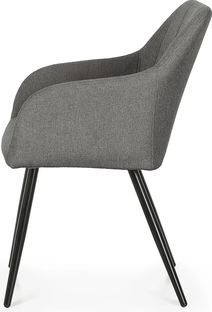 Zestaw 6 metalowych grafitowych krzeseł tapicerowanych C0-Z69