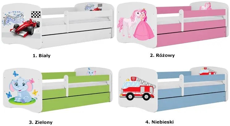 Łóżko chłopięce z materacem Rostok 2X mix 80x180 - niebieskie