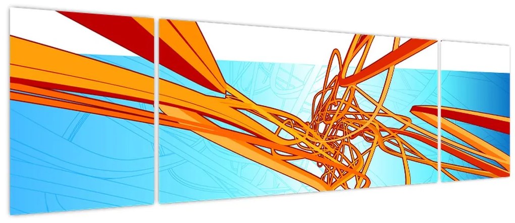 Obraz - Splecione linie, abstrakcja (170x50 cm)