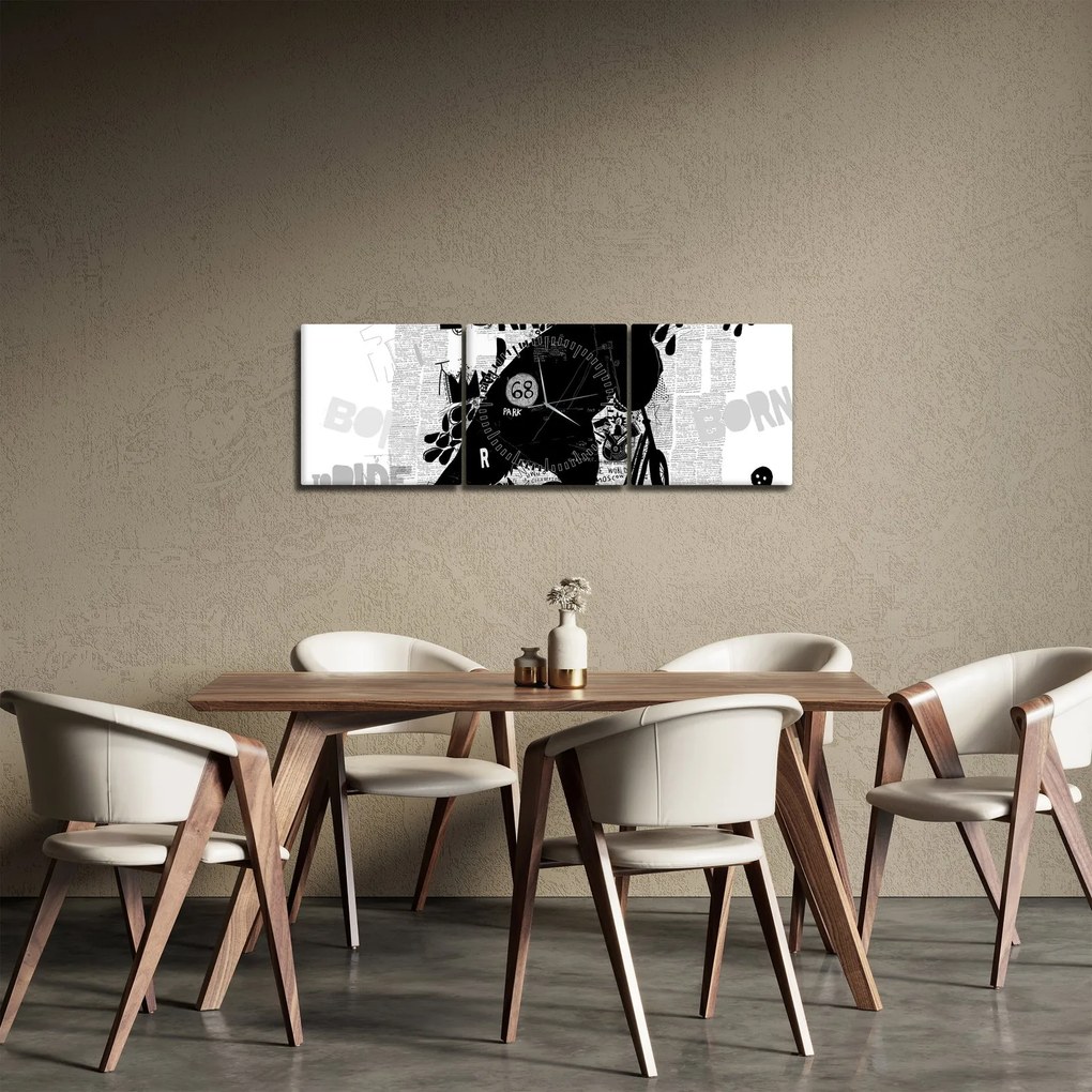 Obraz - Urodzony by jeździć (z zegarem) (90x30 cm)