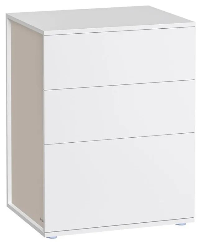 Szafka nocna RAMONA, 58x35x45 cm, matowa biel/beż Vasagle