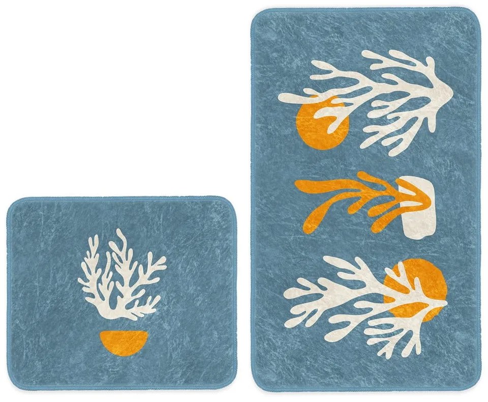 Niebieskie dywaniki łazienkowe zestaw 2 szt. 60x100 cm – Mila Home