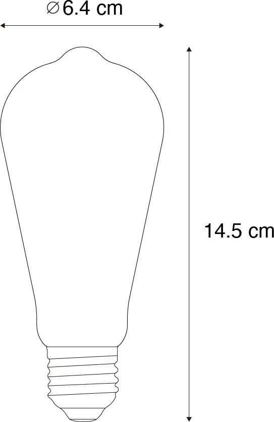 Zestaw 5 żarówek LED E27 ST64 przezroczystych 3.8W 806 lm 3000K