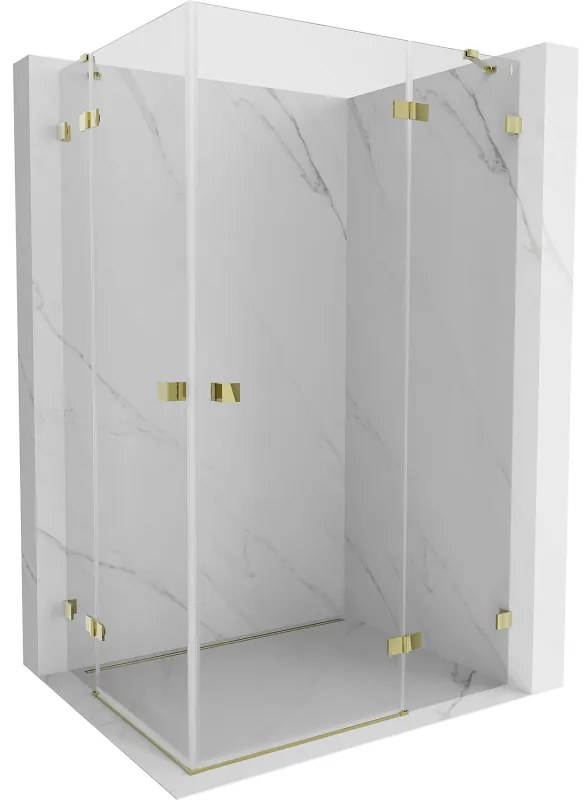 Mexen Lunar Duo kabina prysznicowa uchylna prawa 120 x 75 cm, transparent, złota - 834-120P-075L-50-00