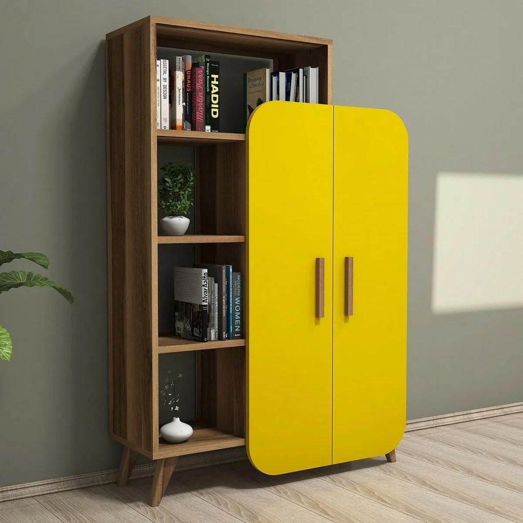 Biblioteka Form Yellow and Walnut