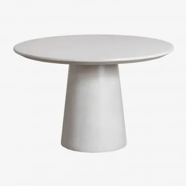 Okrągły Stół Jadalniany Z Cementu (ø120 Cm) Noemi Sand Grey - Sklum