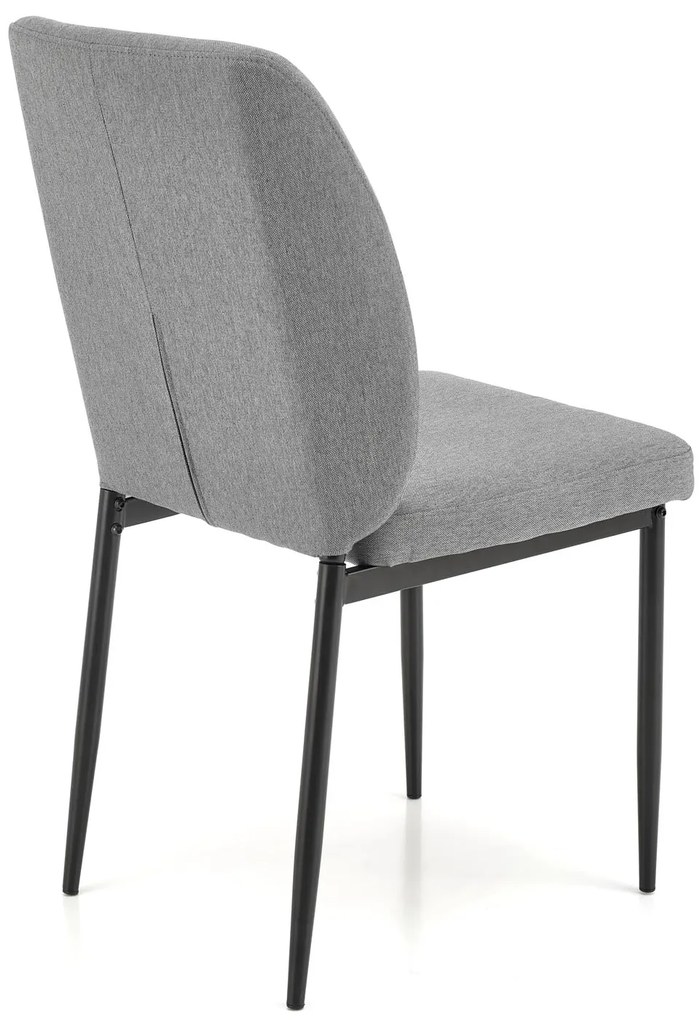 JASPER stół + 4 krzesła SZKLANY STÓŁ tapicerowane krzesła tkanina szare