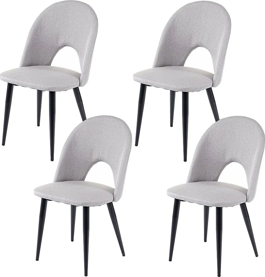 Krzesło do jadalni MCW-D73 (zestaw 4 sztuk),  szary