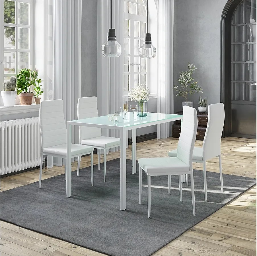 Zestaw stołowy do jadalni biały 120x75x70 grand