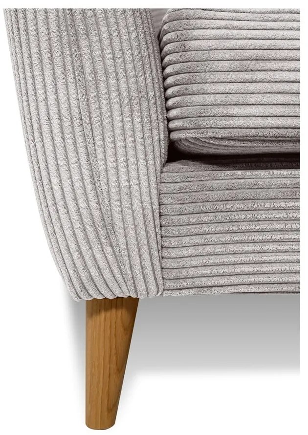 Jasnoszara sztruksowa sofa 170 cm Paris – Scandic