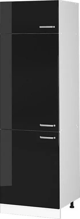 Szafka na lodówkę czarny wysoki połysk 60x57.2x206.8 r-line