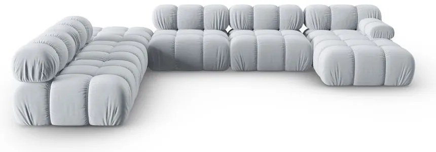 Jasnoniebieska aksamitna sofa 379 cm Bellis – Micadoni Home