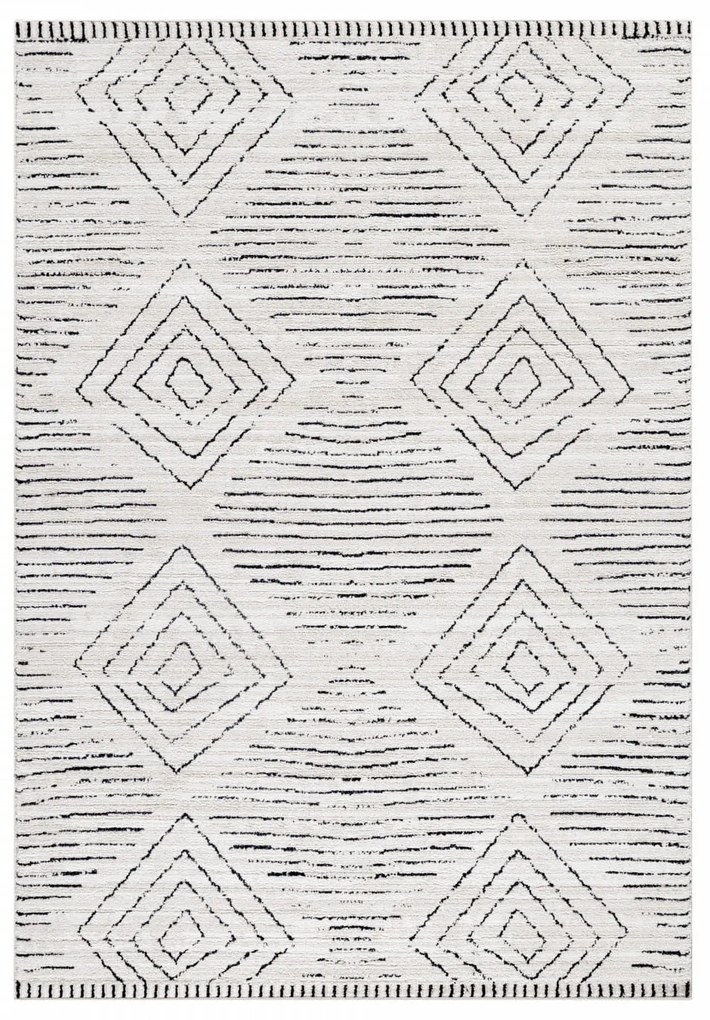 Dywan poliestrowy Berber geometria kremowy 240 cm x 340 cm