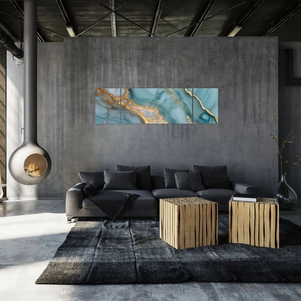 Obraz - Turkusowy marmur (170x50 cm)