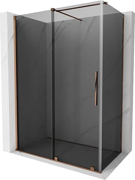 Mexen Velar kabina prysznicowa rozsuwana 140 x 70 cm, grafit, różowe złoto - 871-140-070-41-60
