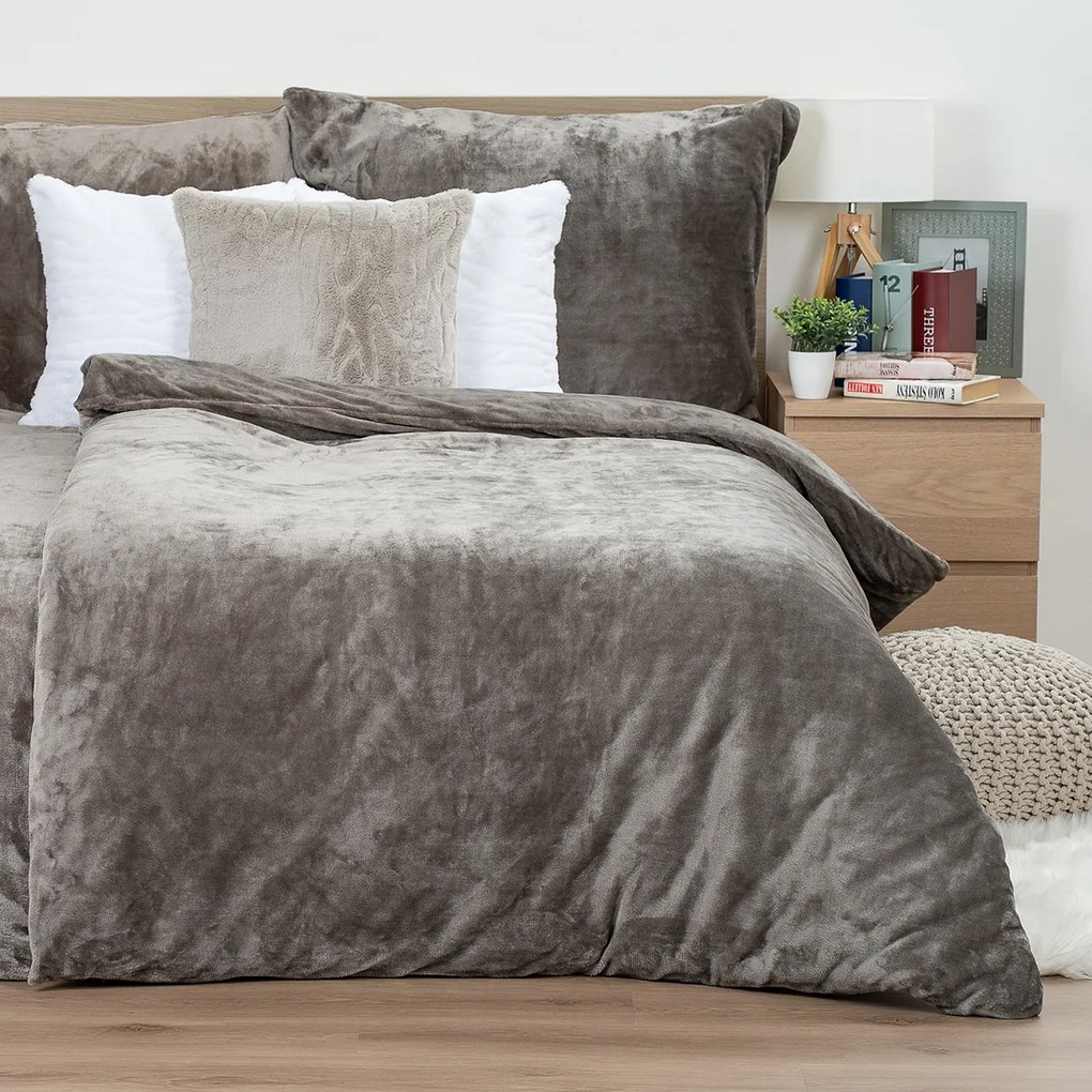 4Home pościel mikroflanela szary, 140 x 200 cm, 70 x 90 cm