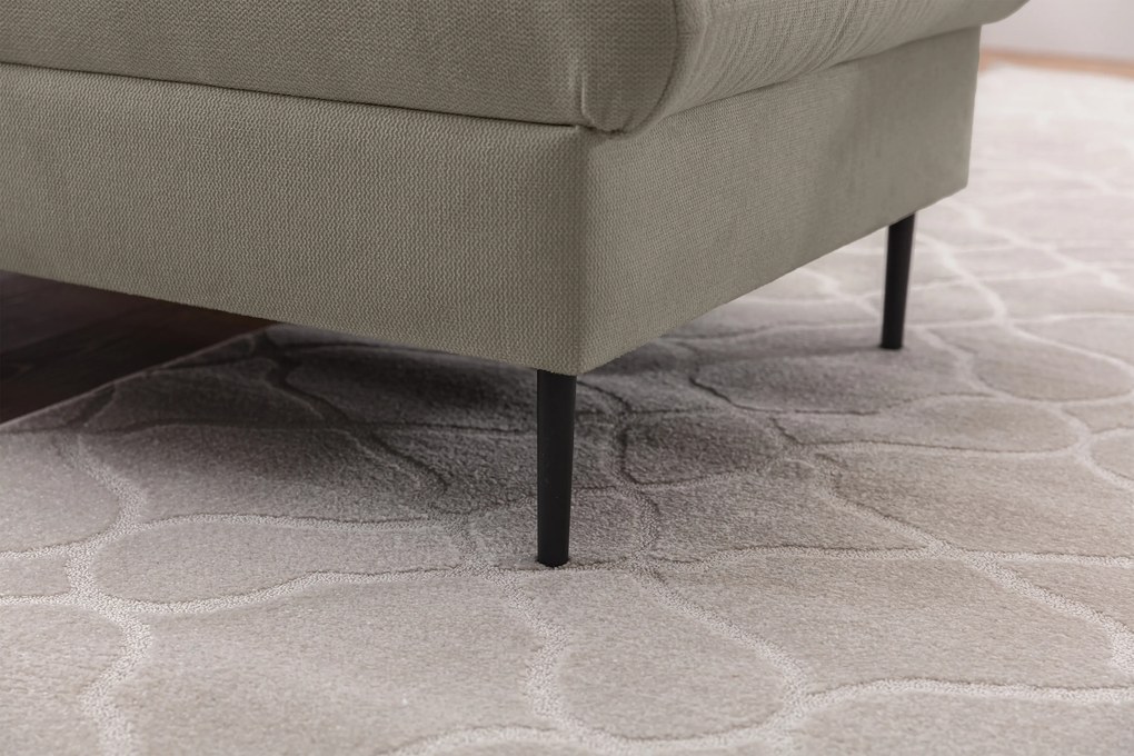 Narożnik z funkcją spania Taila Mini lewostronny - beżowa plecionka Loft 02 / czarne nogi