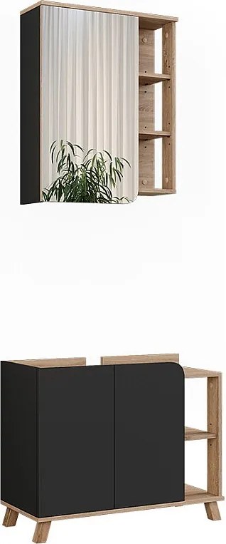 Zestaw mebli łazienkowych sonoma/antracyt 80x35x65 karen