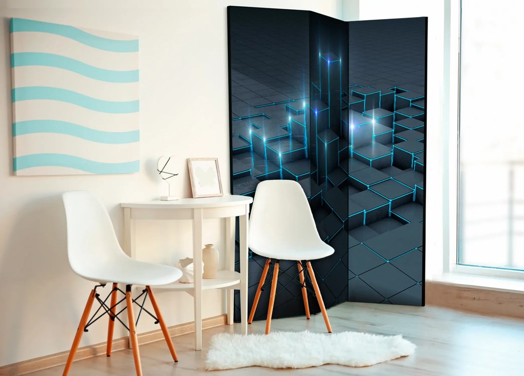 Parawan akustyczny 3D 135x172 cm 3-częściowy niebieski ARTGEIST B
